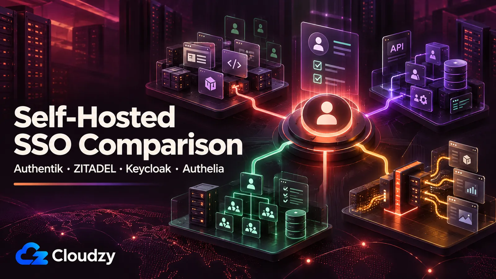 Comparison of self-hosted SSO tools Authentik, ZITADEL, Keycloak, and Authelia for a Docker-based VPS stack