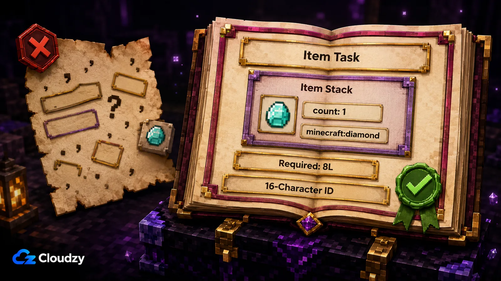 FTB Quests SNBT and JSON5 formats compared across Minecraft versions