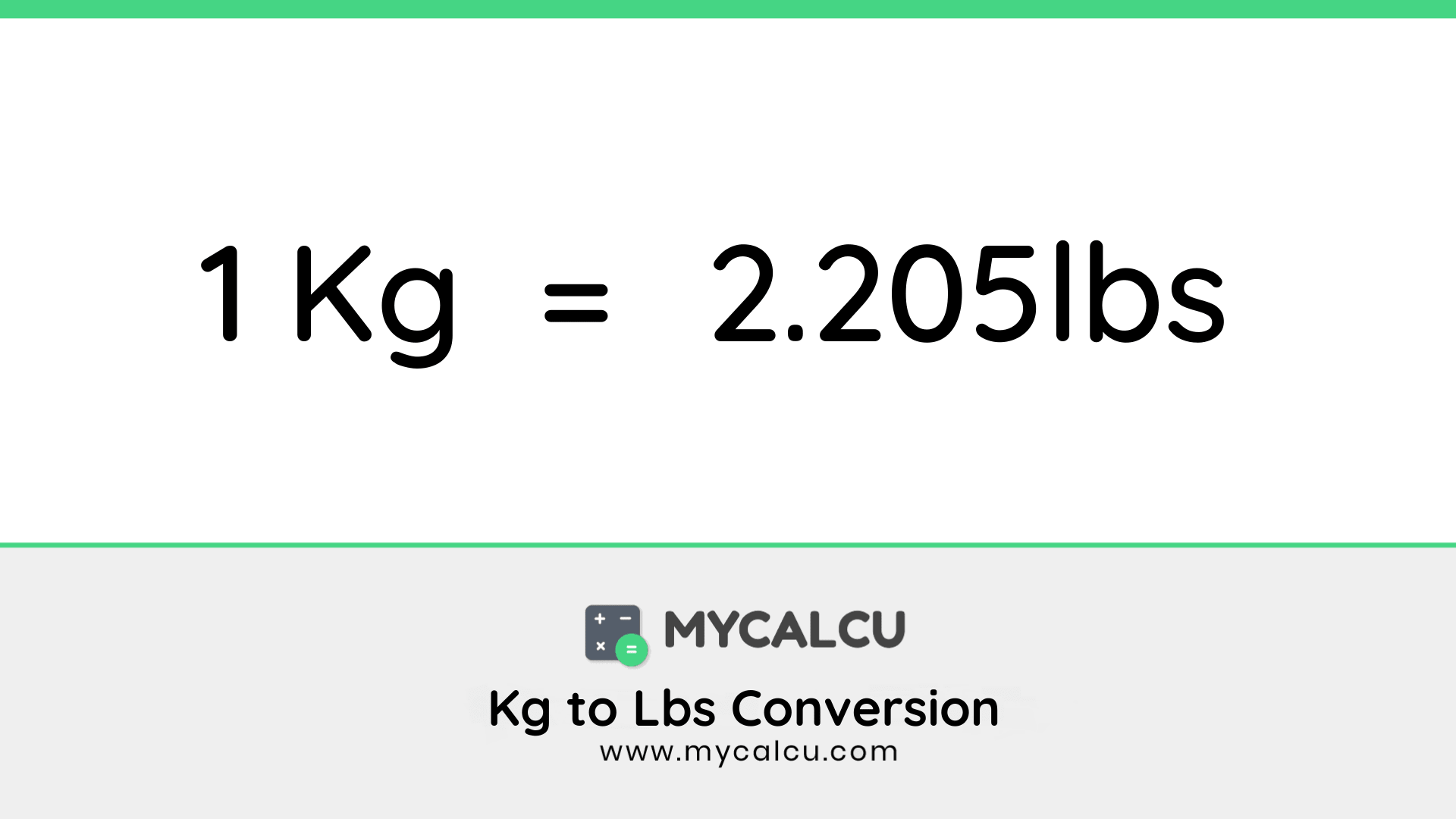 kg to lbs - Weight Conversion - MyCalcu.com