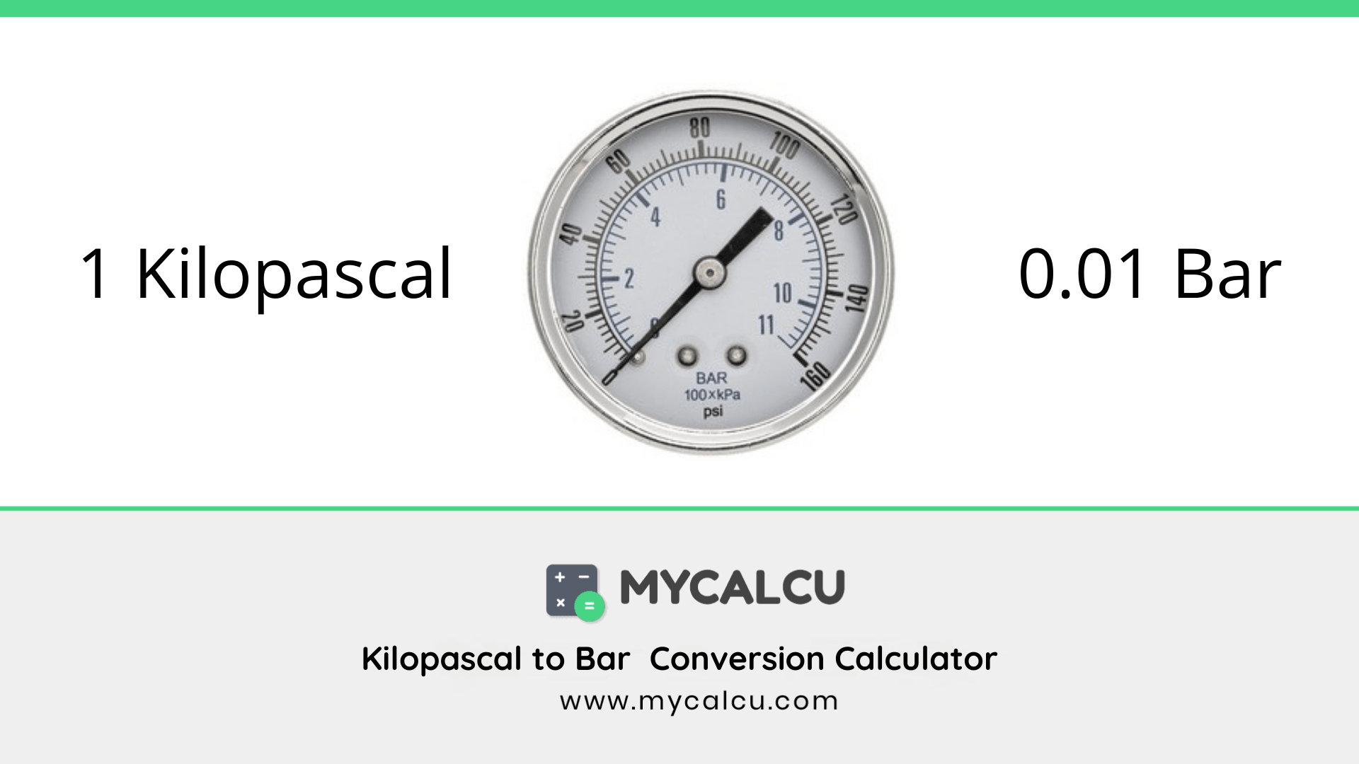 How To Convert Kilopascal kPa To Bar Mycalcu